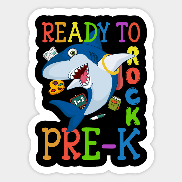 Dabbing Pre-K Shark Back To School Sticker by kateeleone97023